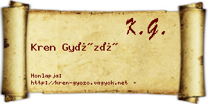 Kren Győző névjegykártya